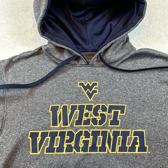 University of West Virginia Gray LS Hoodie Champion Size Medium Mountaineers - Picture 1 of 8